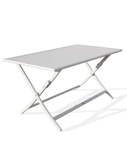 Marius opvouwbare tuintafel in grijs aluminium - 140x80 cm