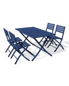 Gartenset MARIUS-TB140-MARINE Klapptisch + 4 MARIUS-CP-MARINE Klappstühle mitternachtsblau