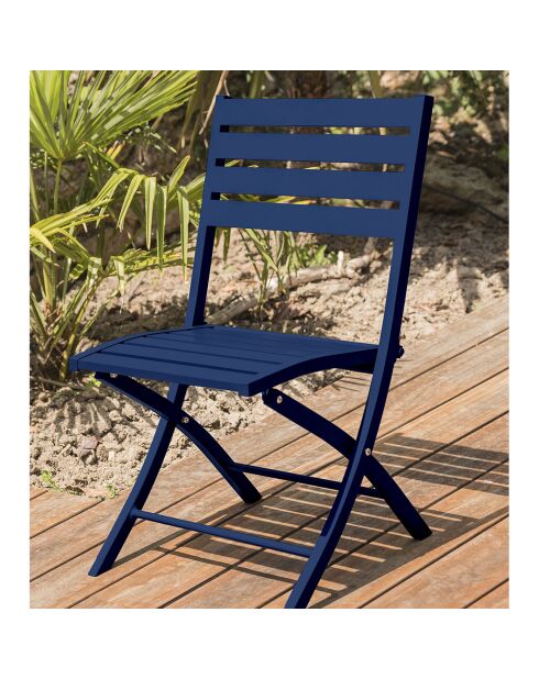 Gartenset MARIUS-TB140-MARINE Klapptisch + 4 MARIUS-CP-MARINE Klappstühle mitternachtsblau