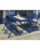 Gartenset MARIUS-TB140-MARINE Klapptisch + 4 MARIUS-CP-MARINE Klappstühle mitternachtsblau