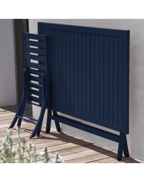 Marius opvouwbare tuintafel in nachtblauw aluminium - 140x80x73 cm