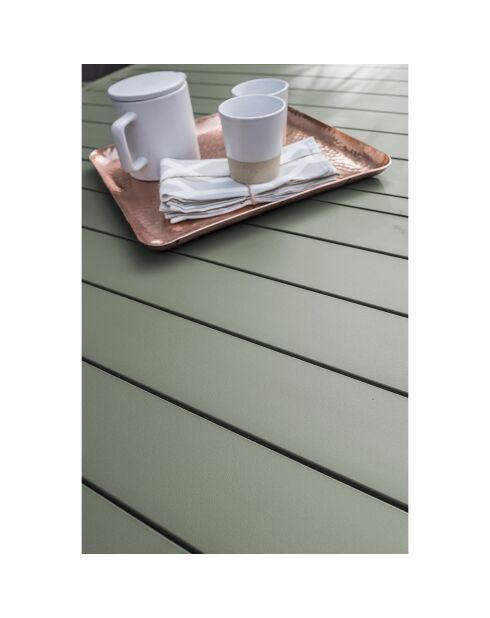 Gartenset Miami-TB240-Khaki ausziehbarer Tisch + 6 stapelbare Miami-FT-Khaki-Sessel in Khaki