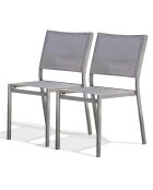 2 chaises de jardin stockholm-ch empilables gris anthracite - 48x59x84 cm