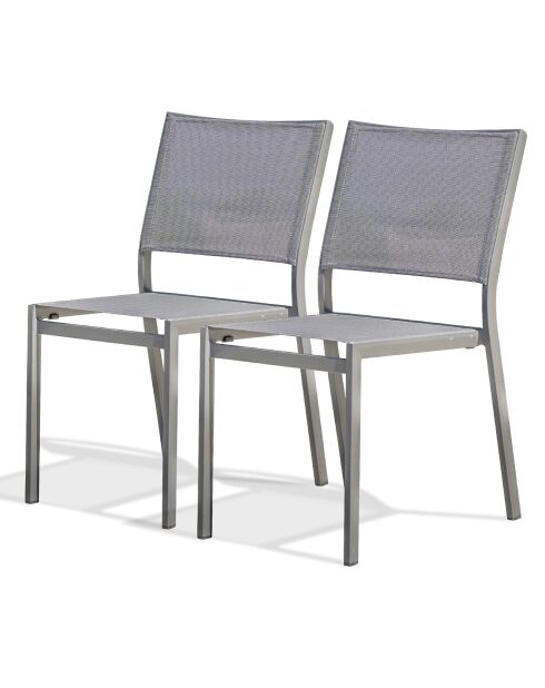 2 chaises de jardin stockholm-ch empilables gris anthracite - 48x59x84 cm