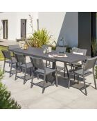 2 chaises de jardin stockholm-ch empilables gris anthracite - 48x59x84 cm