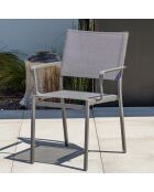 2 fauteuils de jardin stockholm-ft empilables gris anthracite - 56x59x84 cm
