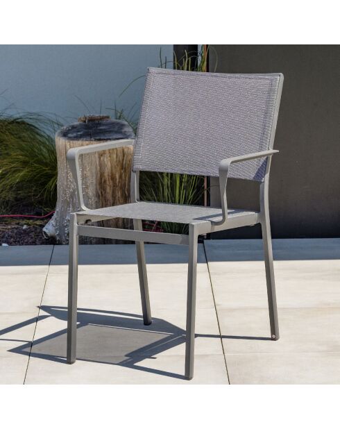2 fauteuils de jardin stockholm-ft empilables gris anthracite - 56x59x84 cm