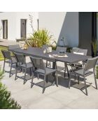2 fauteuils de jardin stockholm-ft empilables gris anthracite - 56x59x84 cm
