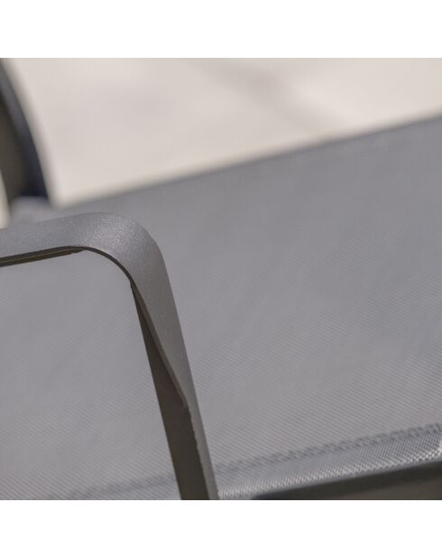 2 fauteuils de jardin stockholm-ft empilables gris anthracite - 56x59x84 cm