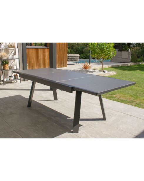 Tuintafel Stockholm in antracietgrijs uitschuifbaar aluminium - 200/300x96x76 cm
