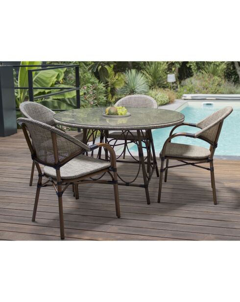 2 stapelbare braune Gartenstühle von Ushuaia-ft - 56x60x85 cm