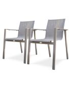 2 Chaises de jardin zahara-ft empilables taupe - 58x58x84 cm