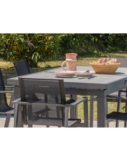 Gartenset Venice ausziehbarer Tisch Anthrazitgrau - 190/250x95x77 cm