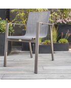 2 Chaises de jardin zahara-ft empilables taupe - 58x58x84 cm