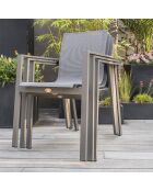 2 Chaises de jardin zahara-ft empilables taupe - 58x58x84 cm