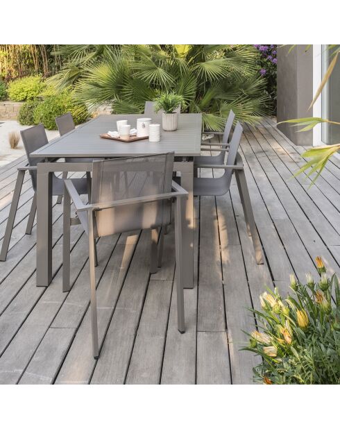 2 Chaises de jardin zahara-ft empilables taupe - 58x58x84 cm