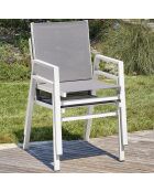 2 Fauteuils de jardin FLORIDE empilables blancs