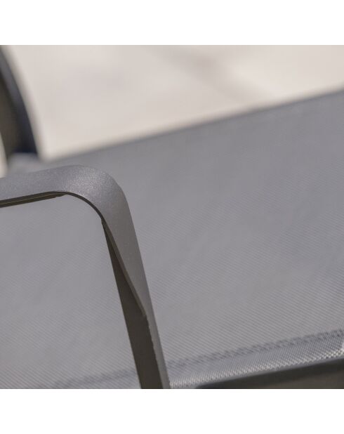 Gartenset Stockholm-TB225-ALU Tisch + 4 Stühle +2 Sessel Stockholm Anthrazitgrau