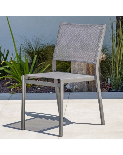 Gartenset Stockholm-TB225-ALU Tisch + 4 Stühle +2 Sessel Stockholm Anthrazitgrau