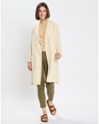 Manteau 100% Lin double boutonnage beige