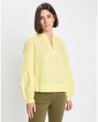 Chemise Col V en Coton Bio jaune