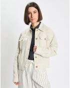Veste en Lin mélangé Cropped gris clair