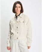 Veste en Lin mélangé Cropped gris clair