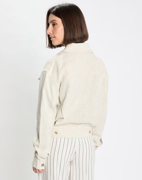 Veste en Lin mélangé Cropped gris clair
