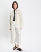 Veste en Lin mélangé Cropped gris clair
