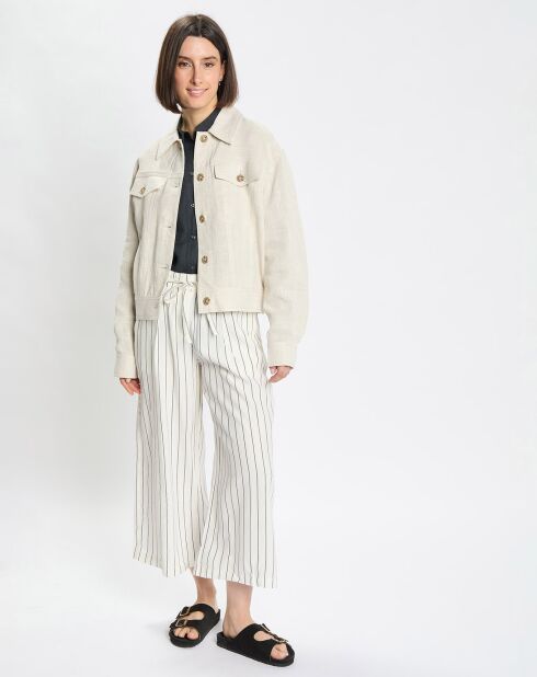 Veste en Lin mélangé Cropped gris clair