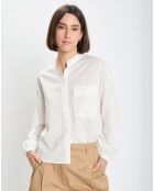 Chemise Col Mao Poche blanche