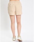 Short en Coton & Lin taille élastique boxe beige