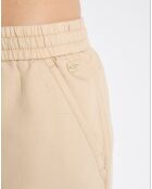 Short en Coton & Lin taille élastique boxe beige