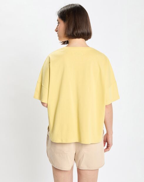 T-Shirt en Coton bio oversize Col rond jaune