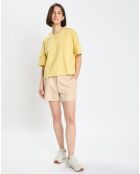 T-Shirt en Coton bio oversize Col rond jaune