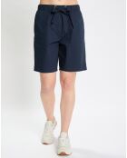 Short popeline taille élastique bleu marine