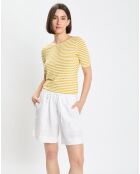 T-Shirt manches courtes Rayé Flame jaune