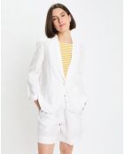 Blazer 100% Lin 1 bouton blanc