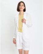 Blazer 100% Lin 1 bouton blanc