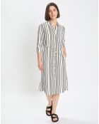 Robe fluide à rayures blanc/noir