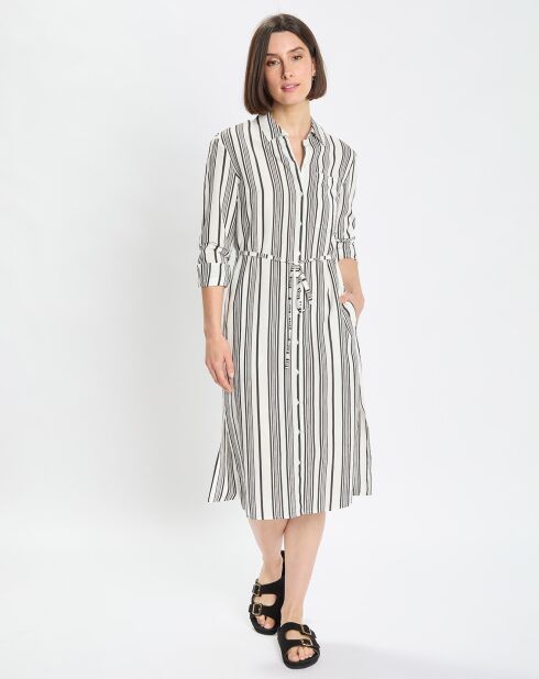 Robe fluide à rayures blanc/noir