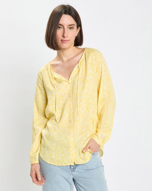 Chemise imprimé floral jaune