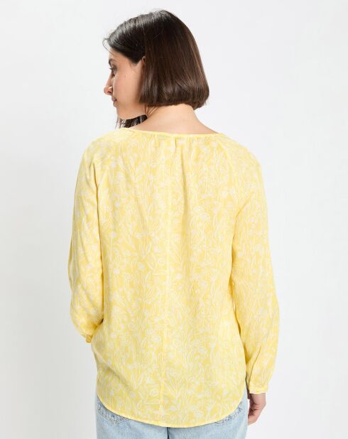 Chemise imprimé floral jaune