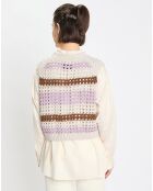 Pull sans manches 100% Laine Tricot multicolore