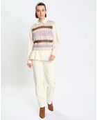 Pull sans manches 100% Laine Tricot multicolore