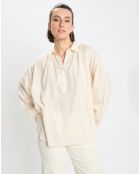 Blouse en Popeline col polo écrue