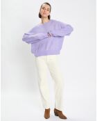 Pull en Alpaga & Laine mélangés gaufré violet clair