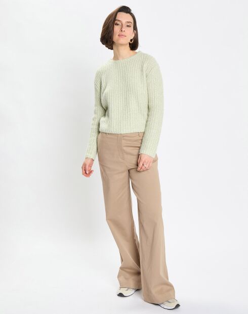 Pantalon flare beige