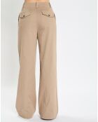 Pantalon flare beige