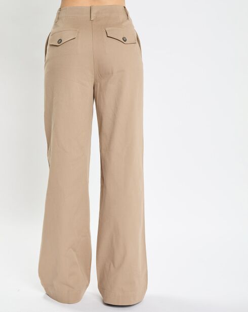 Pantalon flare beige